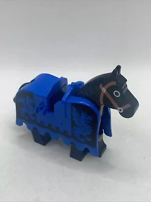 Buy LEGO Classic Castle Horse With Blue Dragon Barding | 2490px2 | VGC | Vintage • 10.50£