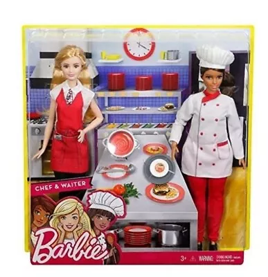 Buy Barbie Arbie CHEF And WAITER Set Career You Can Be Anything Dolls FCP66 Mattel • 64.53£
