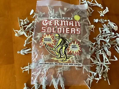 Buy Marx WWII Military Playsets 75 Count Bag Of Light Gray German Soldiers 54mm • 141.75£