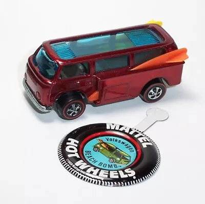 Buy HOT WHEELS Mattel Vintage Redline 1969 VW VOLKSWAGEN BEACH BOMB Red - NEAR MINT • 205£