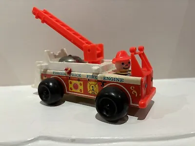 Buy Vintage 1968 Fisher Price Play Family Little People Fire Engine Truck No. • 5.99£