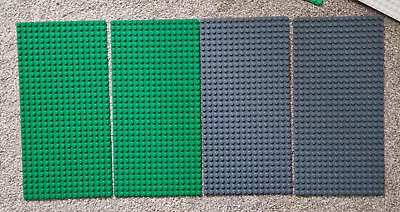 Buy 4 X Official LEGO Base Plates - 16x32 BASEPLATES 2748 - Green & Grey • 18.77£