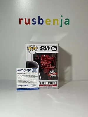 Buy Funko Pop! Star Wars Red Chrome Vader #157 Signed Brian Muir With COA • 66.99£