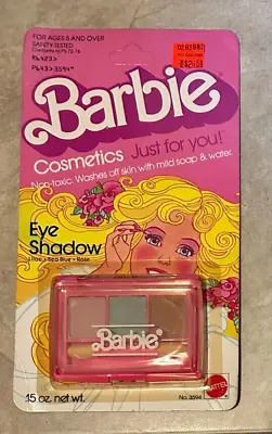 Buy Vintage 1980 Barbie Cosmetics Eye Shadow Blue Aqua Brown 3596 In Case NEW Sealed • 23.58£