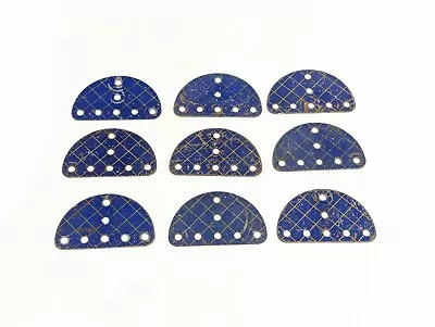 Buy 9 Meccano Semi Circular Metal Plates Part 214 Blue / Gold Stamped 'Meccano' • 3.99£