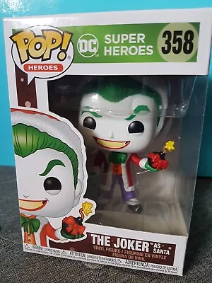 Buy Funko Pop! DC Christmas Holiday 358 The Joker As Santa Figure + Protecter • 8.99£