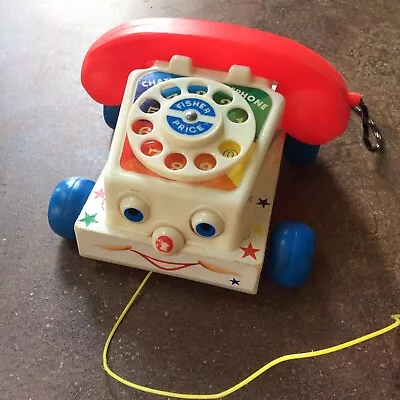 Buy Vintage Fisher-Price 747 Pull-Along Chatter Telephone Classic Toy 1980’s • 8.95£