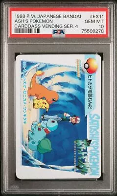 Buy PSA 10 - Ash’s Pokemon EX-11 1998 Bandai Carddass Vending Series 4 - Pokemon • 153.68£