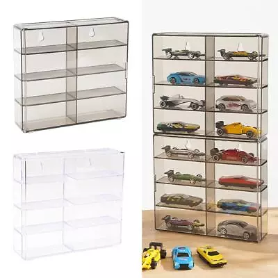 Buy 1:64 Acrylic Display Box For 8 Hot-Wheels Car Model Toy Cabinet Rack W/ Door NEW • 7.57£