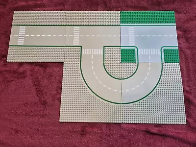 Buy 5 Lego Base Plates 32x32 Vintage Road Board Grey And Green • 19£