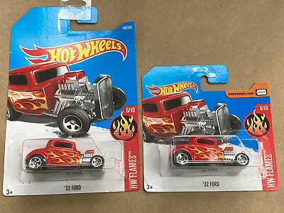 Buy Hot Wheels 32 Ford, Hot Wheels Flames On Long And Short Card • 7.75£