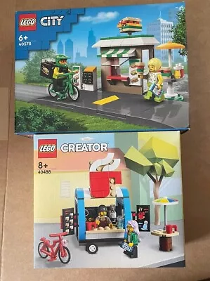 Buy LEGO 40488 Creator 'Coffee Cart' & 40578 City Sandwich Shop - Brand New Sealed • 29.99£