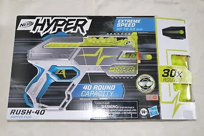 Buy Nerf Hyper RUSH-40 Rush 40 Ball Blaster Gun High Powered Hopper Fed Goggles New • 20£