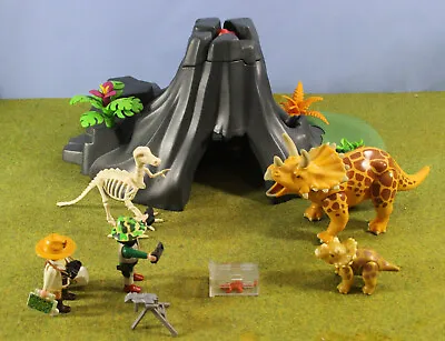 Buy Playmobil 4170 Complete Set Dinosaurs Erupting Volcano Triceratops Baby Skeleton • 25£