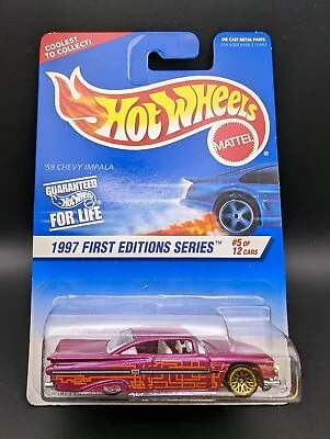Buy Hot Wheels #517 '59 Chevy Impala Pink 1997 First Editions Vintage Release L36 • 5.95£