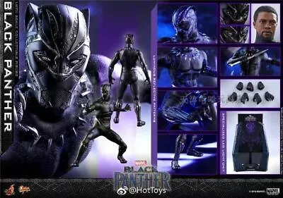 Buy HOT TOYS 1/6 BLACK PANTHER MMS470 Chad KING T'CHALLA 12‘’ Brand NEW • 465.99£