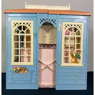 Buy VTG 1998 Barbie Fold-Out Family House Blue Cottage Mattel Playset Girls Kids 90s • 66.15£