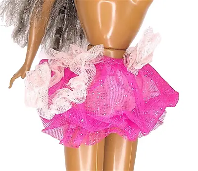 Buy BARBIE 90s Mini Skirt Tulle Fuchsia Glitter Tufts Pink B1270 • 6.17£