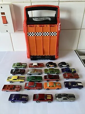Buy Hot Wheels Carry Case Race Track Used Good Condition With 19 Cars • 15£
