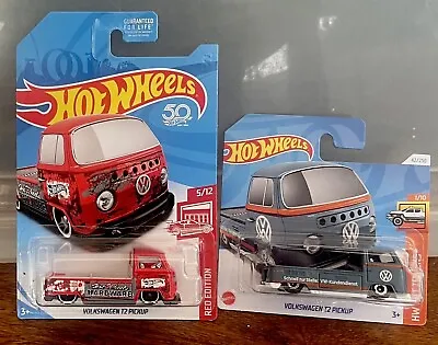 Buy Hot Wheels X 2 Volkswagen T2 Pickup Grey & Red Edition US Exclusive *See Details • 15£