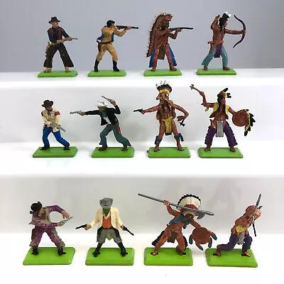 Buy Britains Deetail Cowboys & Indians X12 Wild West JOB LOT Made In UK C1971 • 36£