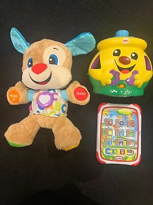 Buy Fisher Price Laugh & Learn  Puppy Teddy, Tablet & Cookie Jar Interactive Toys • 15£