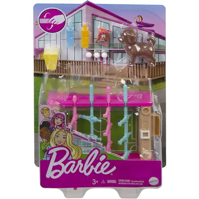 Buy Barbie Mini Playset With Pet Table Football Furniture New Mattel New Kids Toy • 12.99£
