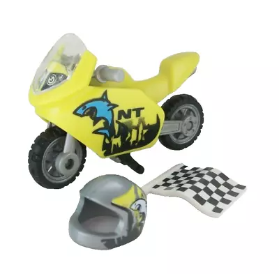 Buy Playmobil   Sports-Motorbike / Motorcycle, Flag & Helmet For Child Figure -  NEW • 6.45£