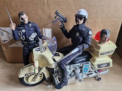 Buy 1/6 X2 Hot Toys T1000 Terminator 2 Robert Patrick + Extra Body Head Police Bike • 539.99£