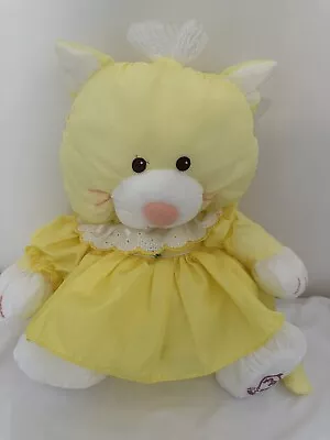 Buy YELLOW CAT 14  PUFFALUMP & CLOTHES Soft Toy FISHER PRICE VINTAGE 1986 • 49.99£