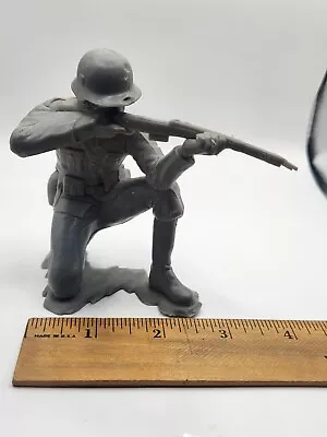 Buy Vintage 1963 MARX German WWII Kneeling Soldier Grey Larger Figure Vintage Toy  • 12.79£