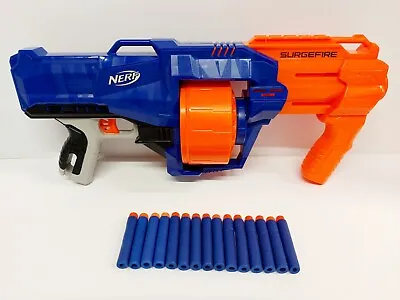 Buy NERF N-STRIKE Elite SURGEFIRE Blaster Pump Action + 15X Soft Darts Toy Summer • 10.99£
