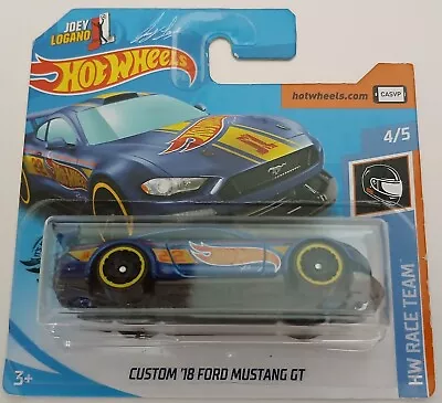 Buy Hot Wheels 2020 Custom '18 Ford Mustang Gt  Hot Wheels , Blue, Short Card. • 3.99£