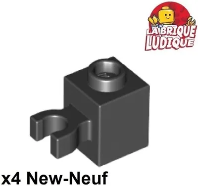 Buy LEGO 4x Brick Brick Modified 1x1 Vertical O Clip Clip Black/Black 30241b NEW • 1.07£