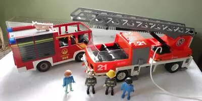 Buy 2 PLAYMOBIL FIRE ENGINES WITH FIGURES - INCOMPLETE - SEE  DESCRIPTION - 20 Pics • 9.99£