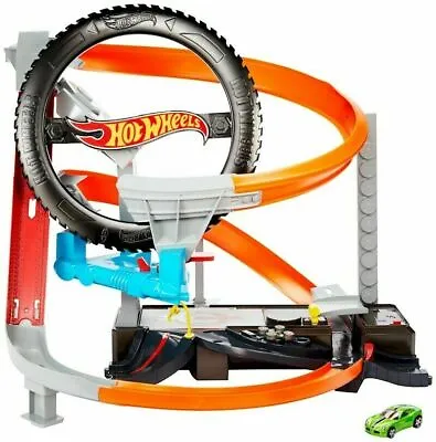 Buy Hot Wheels City Hyper-Boost Tyre Shop Track & Car Play Set New/Boxed • 39.75£