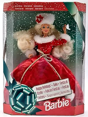 Buy 1994 Happy Holidays Gala Barbie Doll / Mattel 12432 / NrfB, Original Packaging Damaged • 133.46£