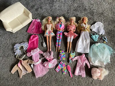 Buy Vintage Barbie Doll Bundle With Clothes And Sofa - RARE 1980'S • 50£