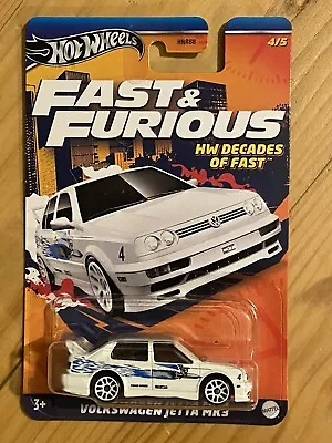 Buy Hot Wheels Fast And Furious Hw Decades Of Fast Volkswagen Jetta Mk3 White. New. • 9.50£