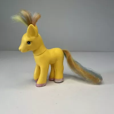 Buy Vintage My Little Pony Toy Figure - Yellow Rainbow Hair Hasbro 1984 Collectable • 9.99£