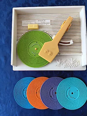 Buy Vintage Fisher Price Record Player Complete With 5 Records • 5.99£