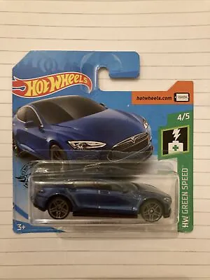 Buy Hot Wheels Tesla Model S. Metallic Blue On Long Card. 2019. Hw Green Speed. 4/5 • 14.99£