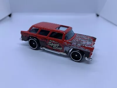 Buy Hot Wheels - Classic ‘55 Chevy Nomad Red - Diecast Collectible - 1:64 - USED • 3£