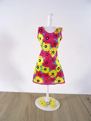 Buy Fashion Fashion Clothing Colorful Summer Dress For Barbie Doll + Yellow Shoes (14055) • 7.14£