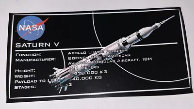 Buy LEGO UCS Custom Style Sticker 21309 Saturn 5 / Saturn V NASA • 8.24£