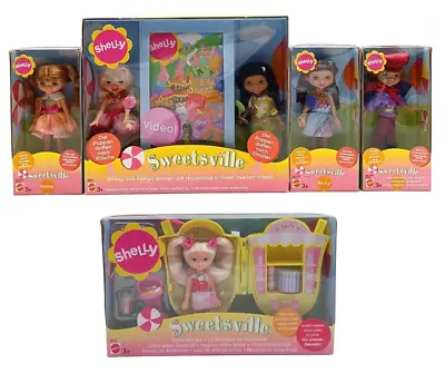 Buy 5x 2003 Mattel Barbie Shelly Sweetsville Set Of 6 Dolls & Soda Shop / NrfB • 61.35£