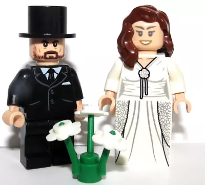 Buy LEGO Bride Brown Hair & Groom Minifigure Top Hat   Flesh Skin Wedding Flowers • 10.50£