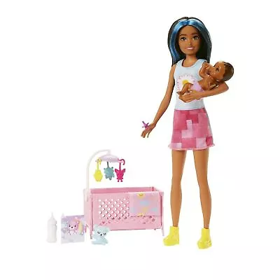 Buy Barbie - Skipper Babysitter (Pink Baby Crib Playset) /Toys • 26.70£