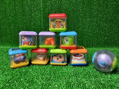Buy 8 Fisher Price Peek A Boo Blocks Circus And Food With 1 Roll A Round Vintage • 19.99£