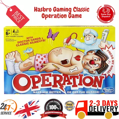 Buy Hasbro Gaming Classic Operation Game, Electronic Board Game With Cards UK • 16.80£